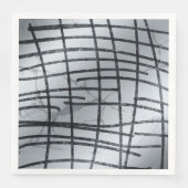 Silver Abstrakt Lines Napkins Serviette (Vorderseite)