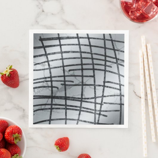 Silver Abstrakt Lines Napkins Serviette (Beispiel)