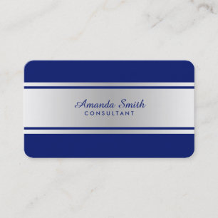 Silver Abzeichen Simple Navy Blue Elegant Beruflic Visitenkarte