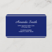 Silver Abzeichen Simple Navy Blue Elegant Beruflic Visitenkarte (Rückseite)