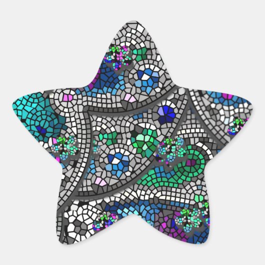 Silver Accents Mosaik Art Stern-Aufkleber (Vorderseite)
