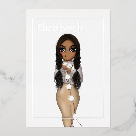 Silver African American Christmas Birthday Foil Folieneinladung (Vorderseite)