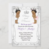 Silver African Prince or Princess Gender Reveal Einladung (Vorderseite)