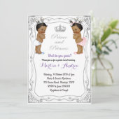 Silver African Prince or Princess Gender Reveal Einladung (Stehend Vorderseite)