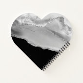 Silver Agate & Glitzer, Name und Textzeile auf Sch Notizblock (Rückseite)