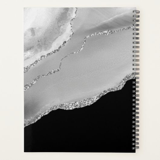 Silver Agate & Glitzer, Name und Textzeile auf Sch Planer (Rückseite)