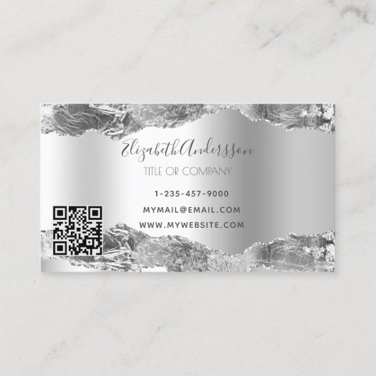 Silver-Agate-Logo QR-Code Visitenkarte (Rückseite)