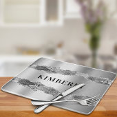 Silver agate Marmor Name elegant Schneidebrett