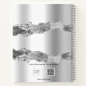 Silver agate Marmornamensskript elegant Notizblock (Rückseite)