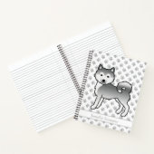 Silver Alaskan Malamute Dog & Custom Text Notizblock (Innenseite)