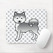 Silver Alaskan Malamute Niedlich Cartoon Dog Mousepad (Mit Mouse)