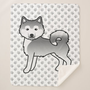Silver Alaskan Malamute Niedlich Cartoon Dog Sherpadecke