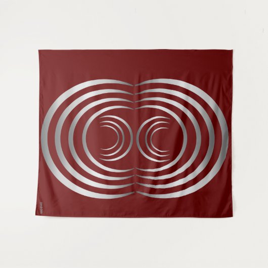 Silver Alien Symbols Gray Crop Circle Wandteppich (Vorderseite (Horizontal))