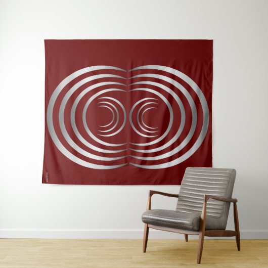 Silver Alien Symbols Gray Crop Circle Wandteppich (Beispiel (Horizontal))