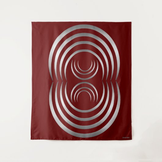 Silver Alien Symbols Gray Crop Circle Wandteppich (Vorderseite)