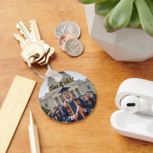 Silver Aluminum Photo Graduation Keychain Schlüsselanhänger (Schreibtisch)