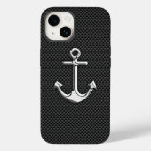 Silver Anchor on Carbon Fibre Case-Mate iPhone Hülle (Rückseite)