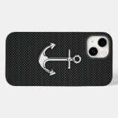 Silver Anchor on Carbon Fibre Case-Mate iPhone Hülle (Rückseite (Horizontal))