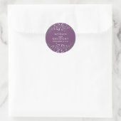 Silver and Amethyst Gipskraut Wedding Runder Aufkleber (Tasche)