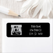 Silver and Black 1920's Address Labels (Insitu)