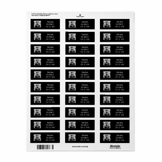 Silver and Black 1920's Address Labels (Vorne)