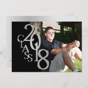 Silver and Black 2018 Foto Abschluss Einladung