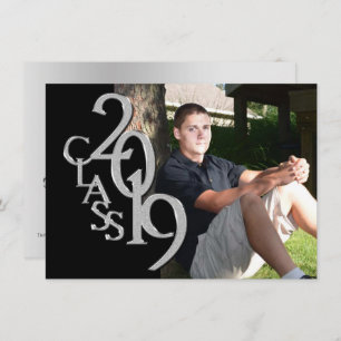 Silver and Black 2019 Foto Abschluss Einladung