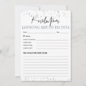 Silver and Black 2024 New Year's Resolutions Cards (Vorderseite)