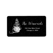 Silver and Black Christmas Gift Adressaufkleber (Vorne)