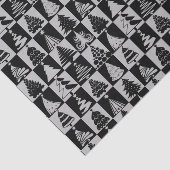 Silver and Black Christmas Tree Urlaubsmuster Seidenpapier (Ausschnitt)