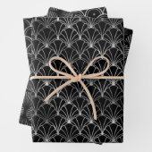 Silver and Black Circles Art Deco Muster Geschenkpapier Set (Beispiel)