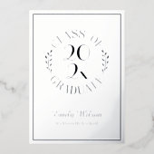 Silver and Black Class of 2025 Graduation Party Folieneinladung (Vorderseite)