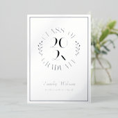 Silver and Black Class of 2025 Graduation Party Folieneinladung (Stehend vorne)