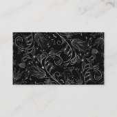Silver and Black Elegant Floral Wedding Registry Begleitkarte (Rückseite)