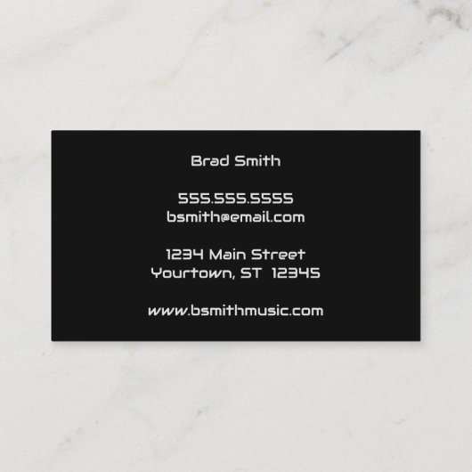 Silver and Black Equalizer Waves DJ Sound Tech Visitenkarte (Rückseite)