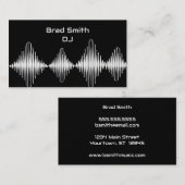 Silver and Black Equalizer Waves DJ Sound Tech Visitenkarte (Vorne/Hinten)