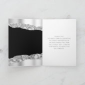 Silver and Black Glam Tränen 16 . Geburtstag Dankeskarte (Innenseite)