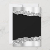 Silver and Black Glam Tränen 16 . Geburtstag Dankeskarte (Rückseite)