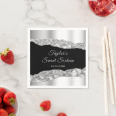 Silver and Black Glam Tränen 16 . Geburtstag Serviette (Beispiel)