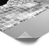 Silver and Black Glam Tränen glücklich Neues Jahr Poster (Ecke)