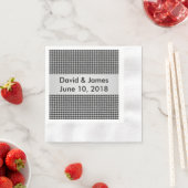 Silver and Black Herringbone Wedding Napkins Serviette (Beispiel)