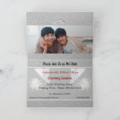 Silver and Black Inside Foto Gay Wedding Einladung (Innenseite)