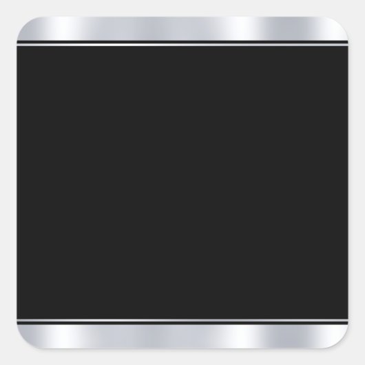 Silver and Black Modern Elegant Blank Template Quadratischer Aufkleber (Vorderseite)