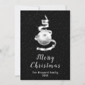 Silver and Black Ornament Frohe Weihnachten (Vorderseite)