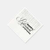 Silver and Black Retirement Party, Custom Napkins Serviette (Ecke)