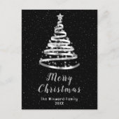 Silver and Black Ribbon Tree Frohe Weihnachten (Vorderseite)