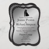 Silver and Black Simple Elegant Typografy Wedding Einladung (Vorne/Hinten)