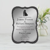 Silver and Black Simple Elegant Typografy Wedding Einladung (Stehend Vorderseite)