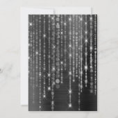 Silver and Black Sparkle Wedding Einladung (Rückseite)