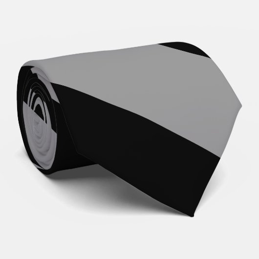 Silver and Black University Strip Krawatte (Gerollt)